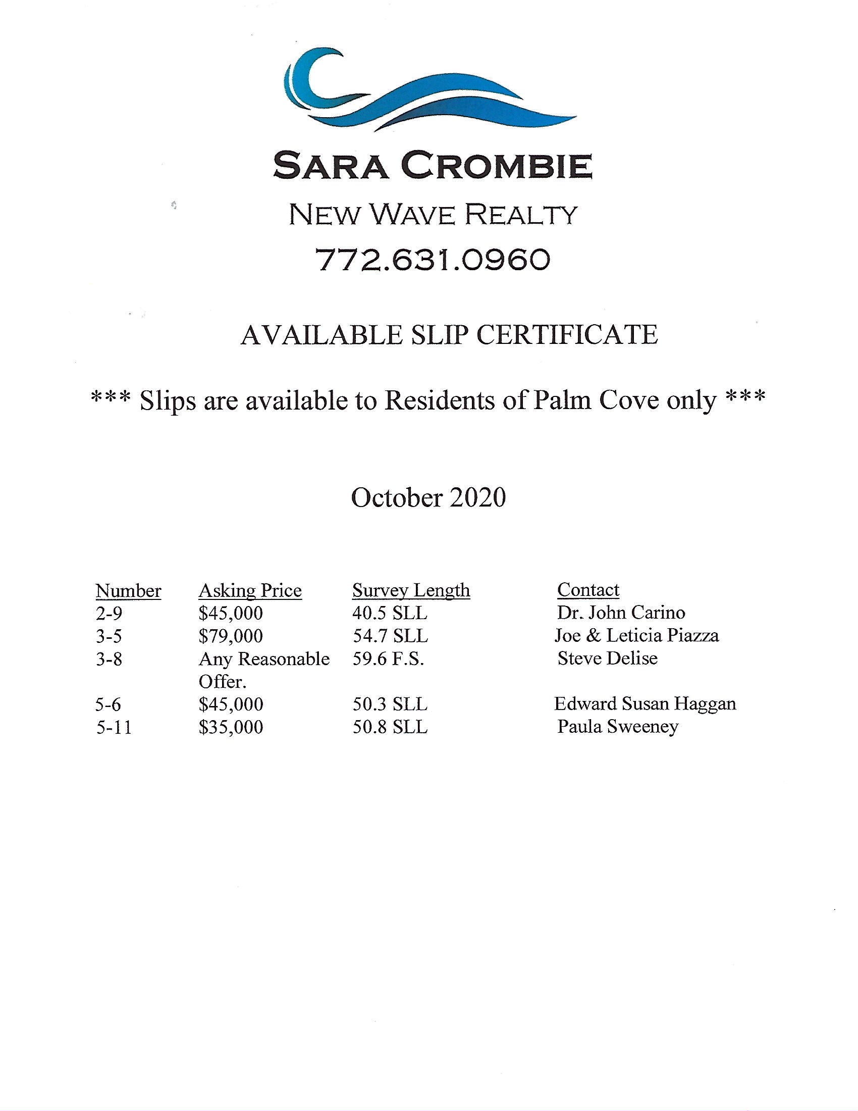 Palm Cove Boat Slips for Sale